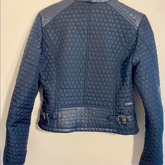 Blue jacket with leather details - Picture 2 of 3